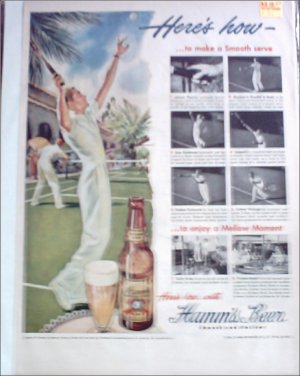 1949 Hamms Beer ad featuring Johnny Faunce