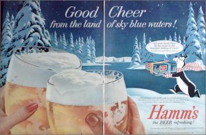 1956 Hamms Holiday Beer ad