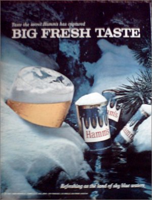 1964 Hamms Beer Big Fresh Taste ad