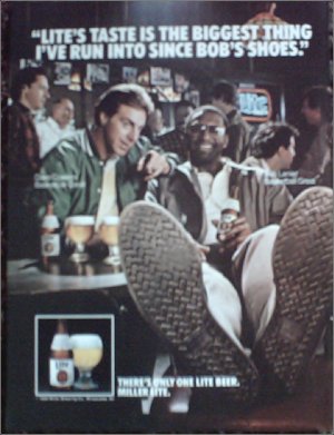 1986 Miller Lite Beer ad featuring Dave Cowens & Bob Lanier