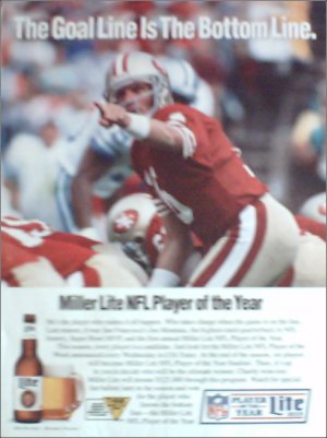 Miller Lite Beer ad featuring Joe Montana
