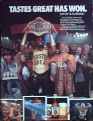 1989 Miller Lite Beer ad featuring L C Greenwood