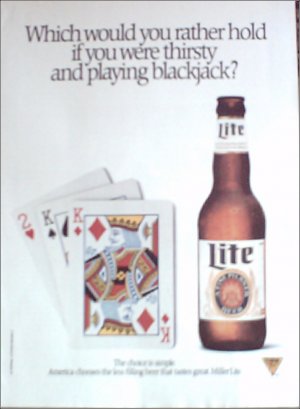 1989 Miller Lite Beer Card Deck ad