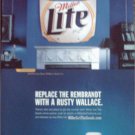 2000 Miller Lite Beer Online Auction ad featuring Rusty Wallace's Hood