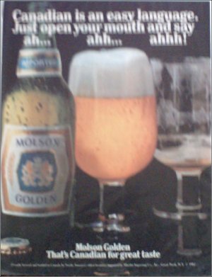 1982 Molson Golden Beer ad