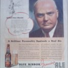 1934 Pabst Blue Ribbon Ale ad featuring Dudley Field Malone