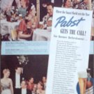 1939 Pabst Blue Ribbon Beer ad featuring the Royal Hawaiian & the Stork Club restaurants