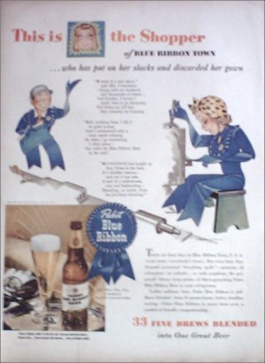 1943 Pabst Blue Ribbon Beer ad #1
