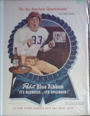1947 Pabst Blue Ribbon Beer ad featuring Eddie Cantor