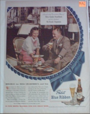 1948 Pabst Blue Ribbon Beer ad featuring Miss Gladys Swarthout & Mr Frank Chapman
