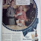1948 Pabst Blue Ribbon Beer ad Featuring Mr & Mrs Charles Boyer