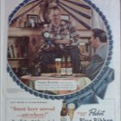 1950 Pabst Blue Ribbon Beer ad featuring Tommy Henrich