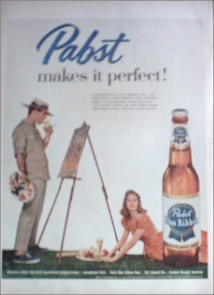 1958 Pabst Blue Ribbon Beer ad