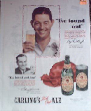 1950 Red Cap Ale ad featuring Dr Carey Middlecoff