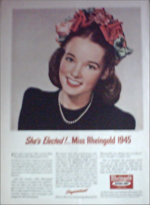 1945 Rheingold Beer Miss Rheingold is elected ad