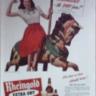 1945 Rheingold Beer ad featuring Miss Rheingold Pat Boyd