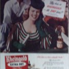 1946 Rheingold Beer ad featuring Miss Rheingold Rita Daigle