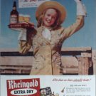 1946 Rheingold Beer ad featuring Miss Rheingold Rita Daigle