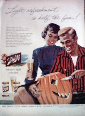 1956 Schlitz Beer Halloween ad