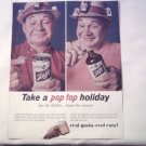 1964 Schlitz Beer Pop Top Can & Bottle ad