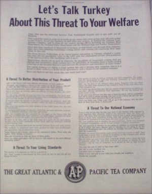 1950 A&P Anti Trust ad