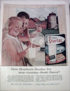 1961 Borden's Starlac Milk ad