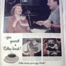 1953 Coffee-break ad featuring George Burns & Gracie Allen