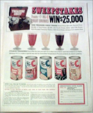 1964 Hi-C Sweepstakes ad