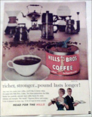 1960 Hills Bros Coffee ad