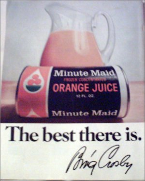 Minute Maid Orange Juice ad with Bing Crosby Autograph