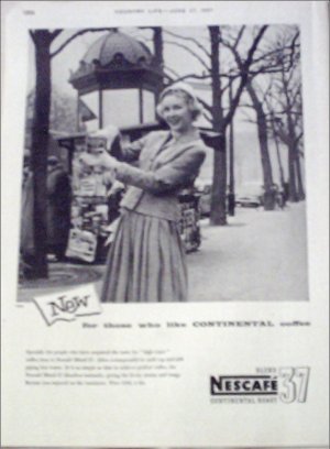 1957 Nescafe Blend 37 Coffee ad from the UK
