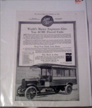 1917 Acme Mail Truck ad