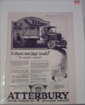 1920 Atterbury Flatbed Truck ad