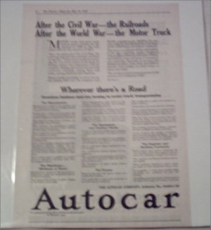 1920 Autocar Truck ad