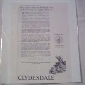 1920 Clydesdale Trucks ad
