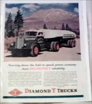 Diamond T Tanker Trailer Truck at Mt Shasta ad