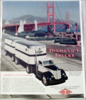 Diamomd T  Model 910 Tractor Trailer Truck at Golden Gate Bridge ad