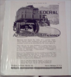 1916 Federal Truck ad
