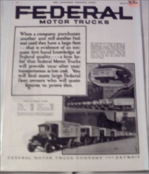1924 Federal Truck ad