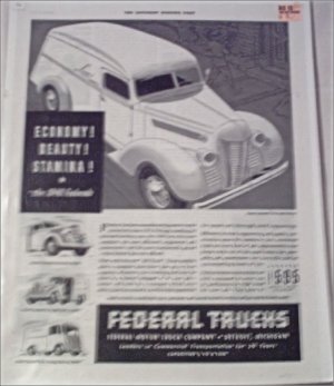 1940 Federal Panel Delivery Truck ad