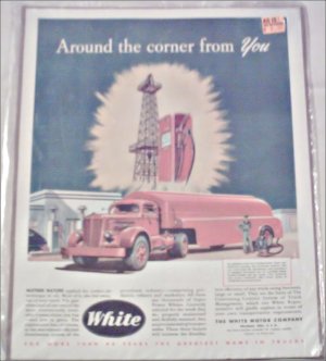 White Tanker Tractor Trailer Truck ad