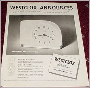 Westclox Moonbeam Electric Clock ad