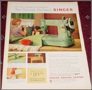 1959 Singer Spatan Sewing Machine ad