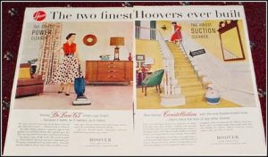 1955 Hoover Deluxe 63 & Constellation Vacum Cleaner ad