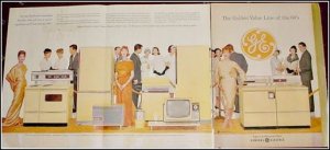 1960 GE Appliances 3 page foldout  ad