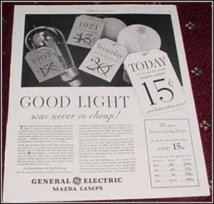 1935 GE Mazda Lamp ad
