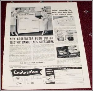 1950 Coolerator Electric Range ad