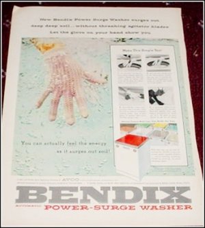 1956 Bendix Power Surge Washer ad