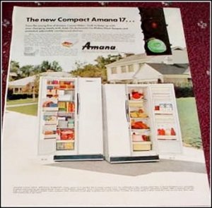 1968 Amana 17 Refrigerator ad