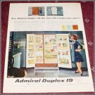 1965 Admiral Duplex 19 refrigerator ad